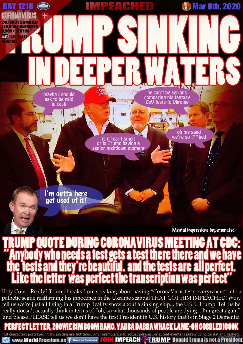 TRUMP SINKING
IN DEEPER WATERS

CDC REP: 