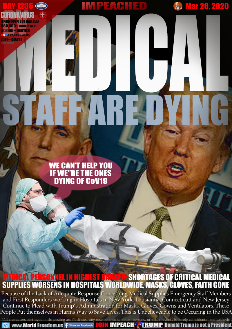 MEDICAL STAFF ARE DYING

Donald Trump Mike Pence press conference

E.R. Nurses sick on gurney

