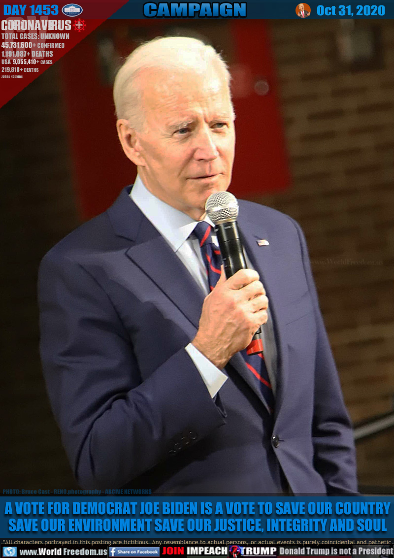 A VOTE FOR DEMOCRAT JOE BIDEN IS A VOTE TO SAVE OUR COUNTRY SAVE OUR ENVIRONMENT SAVE OUR JUSTICE, INTEGRITY AND SOUL