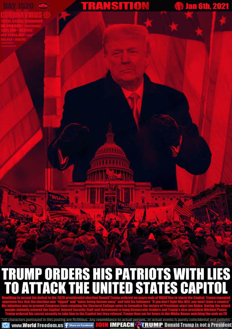 TRUMP ORDERS HIS PATRIOTS WITH LIES TO ATTACK THE UNITED STATES CAPITOL