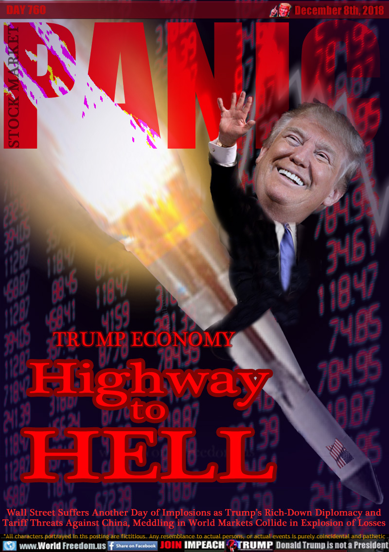 PANIC TRUMP ECONOMY
Highway to HELL

Wall Street Suffers Another Day of Implosions as Trump’s Rich-Down Diplomacy and Tariff Threats Against China, Meddling in World Markets Collide in Explosion of Losses