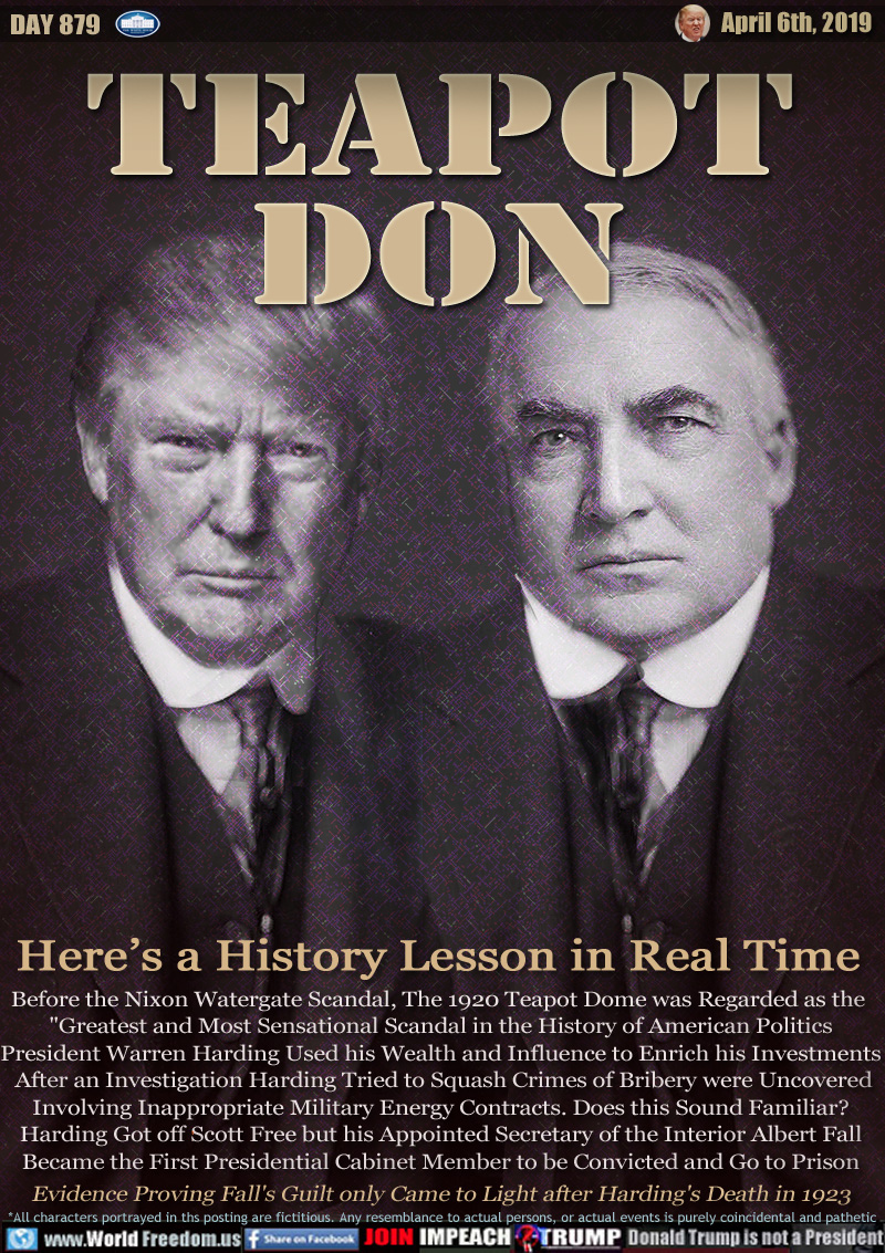 TEAPOT
DON

Here's a History Lesson in Real Time

Before the Nixon Watergate Scandal, The 1920 Teapot Dome was Regarded as the 
