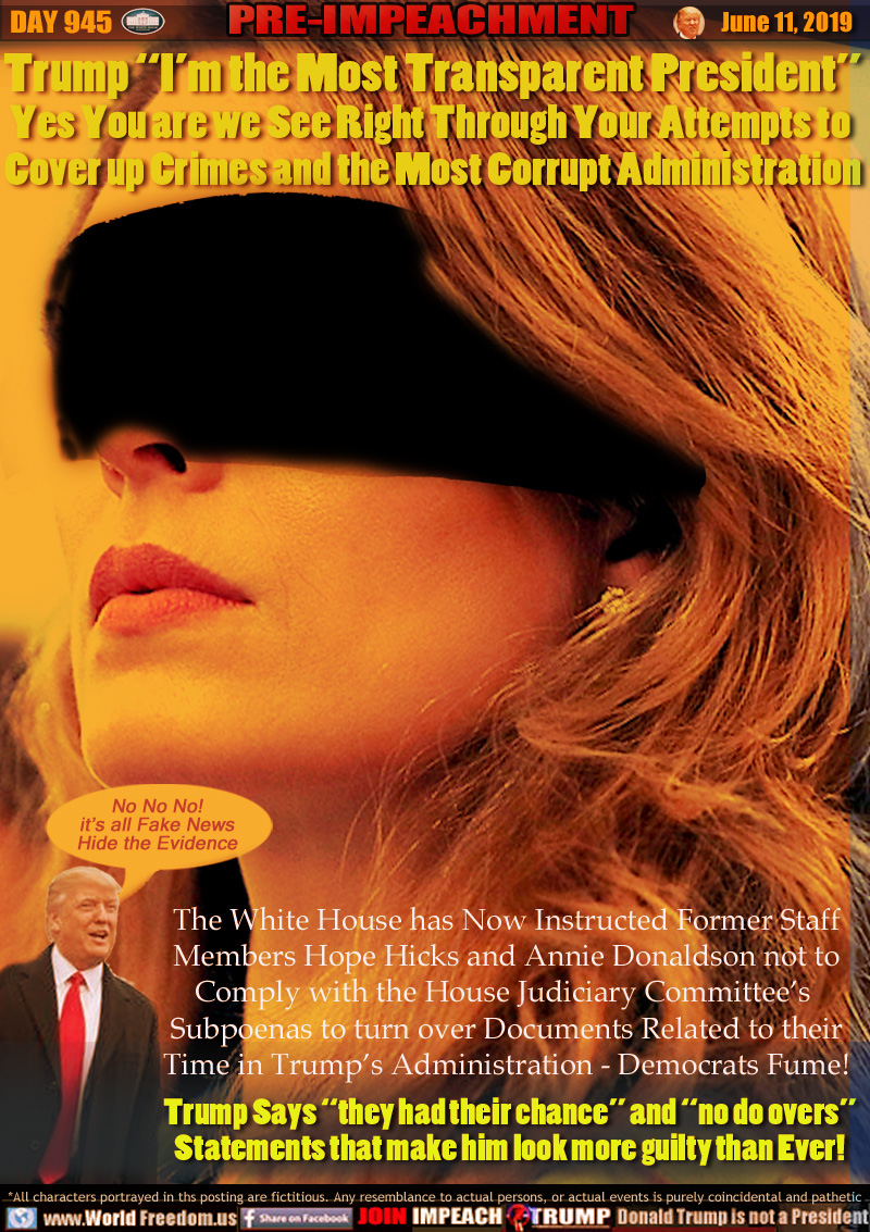 Trump “I’m the Most Transparent President”
Yes You are we See Right Through Your Attempts to 
Cover up Crimes and the Most Corrupt Administration

lil Trump 