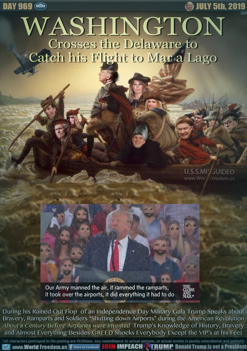 WASHINGTON
Crosses the Delaware to
Catch his Flight to Mar a Lago

TRUMP
